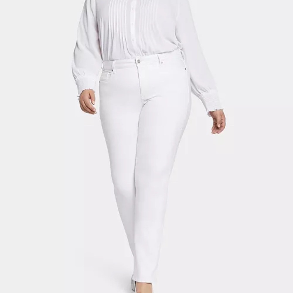 NYDJ Marilyn Straight White Jeans 22W